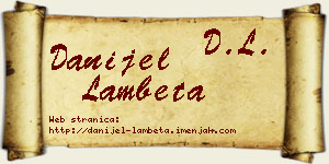 Danijel Lambeta vizit kartica